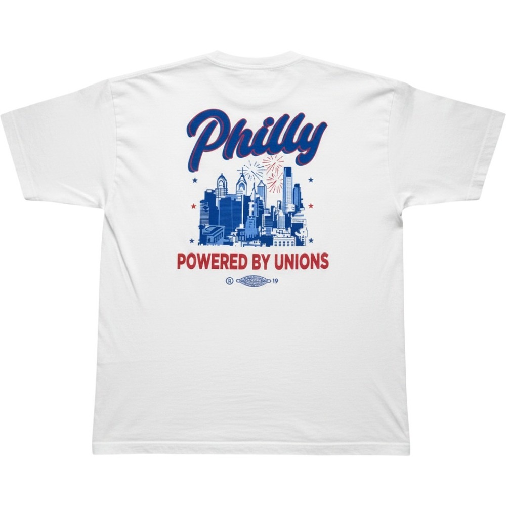 Bayside Philly Powered By Unions Philadelphia AFL-CIO T-Shirt White XL USA Made